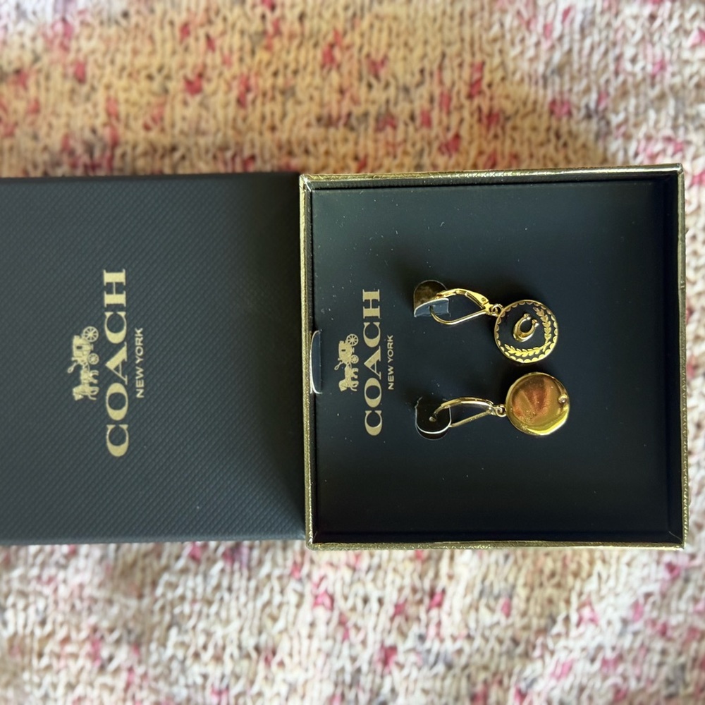 Coach Gold Drop Earrings